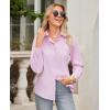 imagesiliteelon Button Down Shirts for Women Wrinkle Free Dress Shirts Long Sleeve Shirts Formal Work Office Blouses TopsPink