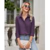 imagesiliteelon Button Down Shirts for Women Wrinkle Free Dress Shirts Long Sleeve Shirts Formal Work Office Blouses TopsPurple