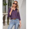 imagesiliteelon Button Down Shirts for Women Wrinkle Free Dress Shirts Long Sleeve Shirts Formal Work Office Blouses TopsPurple