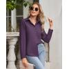 imagesiliteelon Button Down Shirts for Women Wrinkle Free Dress Shirts Long Sleeve Shirts Formal Work Office Blouses TopsPurple
