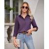 imagesiliteelon Button Down Shirts for Women Wrinkle Free Dress Shirts Long Sleeve Shirts Formal Work Office Blouses TopsPurple