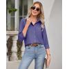 imagesiliteelon Button Down Shirts for Women Wrinkle Free Dress Shirts Long Sleeve Shirts Formal Work Office Blouses TopsViolet