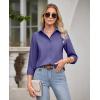 imagesiliteelon Button Down Shirts for Women Wrinkle Free Dress Shirts Long Sleeve Shirts Formal Work Office Blouses TopsViolet