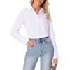 imagesiliteelon Button Down Shirts for Women Wrinkle Free Dress Shirts Long Sleeve Shirts Formal Work Office Blouses TopsWhite