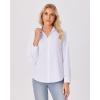 imagesiliteelon Button Down Shirts for Women Wrinkle Free Dress Shirts Long Sleeve Shirts Formal Work Office Blouses TopsWhite