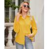 imagesiliteelon Button Down Shirts for Women Wrinkle Free Dress Shirts Long Sleeve Shirts Formal Work Office Blouses TopsYellow