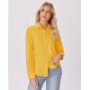 imagesiliteelon Button Down Shirts for Women Wrinkle Free Dress Shirts Long Sleeve Shirts Formal Work Office Blouses TopsYellow