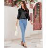 imagesiliteelon Satin Blouses for Women Silk Button Down Shirts Casual Long Sleeve Shirt Business Office Work Tunic TopsBlack