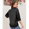 imagesiliteelon Satin Blouses for Women Silk Button Down Shirts Casual Long Sleeve Shirt Business Office Work Tunic TopsBlack