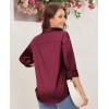 imagesiliteelon Satin Blouses for Women Silk Button Down Shirts Casual Long Sleeve Shirt Business Office Work Tunic TopsBurgundy