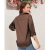 imagesiliteelon Satin Blouses for Women Silk Button Down Shirts Casual Long Sleeve Shirt Business Office Work Tunic TopsCoffee