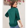 imagesiliteelon Satin Blouses for Women Silk Button Down Shirts Casual Long Sleeve Shirt Business Office Work Tunic TopsGreen