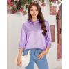 imagesiliteelon Satin Blouses for Women Silk Button Down Shirts Casual Long Sleeve Shirt Business Office Work Tunic TopsLavender