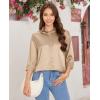 imagesiliteelon Satin Blouses for Women Silk Button Down Shirts Casual Long Sleeve Shirt Business Office Work Tunic TopsLight Brown