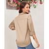 imagesiliteelon Satin Blouses for Women Silk Button Down Shirts Casual Long Sleeve Shirt Business Office Work Tunic TopsLight Brown