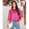 imagesiliteelon Satin Blouses for Women Silk Button Down Shirts Casual Long Sleeve Shirt Business Office Work Tunic TopsMagenta
