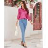 imagesiliteelon Satin Blouses for Women Silk Button Down Shirts Casual Long Sleeve Shirt Business Office Work Tunic TopsMagenta