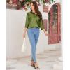 imagesiliteelon Satin Blouses for Women Silk Button Down Shirts Casual Long Sleeve Shirt Business Office Work Tunic TopsOlive Green