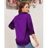 imagesiliteelon Satin Blouses for Women Silk Button Down Shirts Casual Long Sleeve Shirt Business Office Work Tunic TopsPurple
