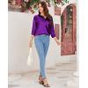imagesiliteelon Satin Blouses for Women Silk Button Down Shirts Casual Long Sleeve Shirt Business Office Work Tunic TopsPurple