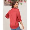 imagesiliteelon Satin Blouses for Women Silk Button Down Shirts Casual Long Sleeve Shirt Business Office Work Tunic TopsRed