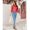 imagesiliteelon Satin Blouses for Women Silk Button Down Shirts Casual Long Sleeve Shirt Business Office Work Tunic TopsRed