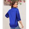 imagesiliteelon Satin Blouses for Women Silk Button Down Shirts Casual Long Sleeve Shirt Business Office Work Tunic TopsRoyal Blue