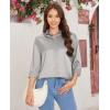 imagesiliteelon Satin Blouses for Women Silk Button Down Shirts Casual Long Sleeve Shirt Business Office Work Tunic TopsSilver Gray