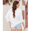 imagesiliteelon Satin Blouses for Women Silk Button Down Shirts Casual Long Sleeve Shirt Business Office Work Tunic TopsWhite