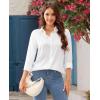 imagesiliteelon Satin Blouses for Women Silk Button Down Shirts Casual Long Sleeve Shirt Business Office Work Tunic TopsWhite