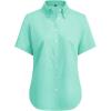 imagesiliteelon Button Down Shirts Women Oxford Shirts Short Sleeve Cotton Wrinkle Free Dress Shirts Work Office BlouseGreen