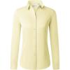imagesiliteelon Button Down Shirts for Women Long Sleeve Dress Shirts Wrinkle Free Collared Work Office Solid Blouses TopsCream