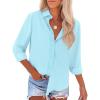 imagesiliteelon Button Down Shirts for Women Wrinkle Free Long Sleeve Shirts Dress Shirts Work Office Blouse Tops with PocketMint Green