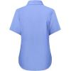 imagesiliteelon Button Down Shirts Women Oxford Shirts Short Sleeve Cotton Wrinkle Free Dress Shirts Work Office BlouseBlue