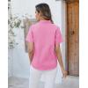 imagesiliteelon Button Down Shirts Women Oxford Shirts Short Sleeve Cotton Wrinkle Free Dress Shirts Work Office BlouseDusty Pink