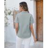 imagesiliteelon Button Down Shirts Women Oxford Shirts Short Sleeve Cotton Wrinkle Free Dress Shirts Work Office BlouseGray