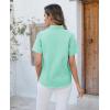 imagesiliteelon Button Down Shirts Women Oxford Shirts Short Sleeve Cotton Wrinkle Free Dress Shirts Work Office BlouseGreen