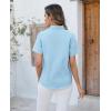 imagesiliteelon Button Down Shirts Women Oxford Shirts Short Sleeve Cotton Wrinkle Free Dress Shirts Work Office BlouseLight Blue