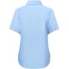 imagesiliteelon Button Down Shirts Women Oxford Shirts Short Sleeve Cotton Wrinkle Free Dress Shirts Work Office BlouseLight Blue