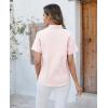 imagesiliteelon Button Down Shirts Women Oxford Shirts Short Sleeve Cotton Wrinkle Free Dress Shirts Work Office BlouseLight Pink