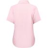 imagesiliteelon Button Down Shirts Women Oxford Shirts Short Sleeve Cotton Wrinkle Free Dress Shirts Work Office BlouseLight Pink