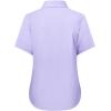 imagesiliteelon Button Down Shirts Women Oxford Shirts Short Sleeve Cotton Wrinkle Free Dress Shirts Work Office BlousePurple