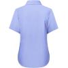 imagesiliteelon Button Down Shirts Women Oxford Shirts Short Sleeve Cotton Wrinkle Free Dress Shirts Work Office BlousePurplish Blue