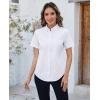 imagesiliteelon Button Down Shirts Women Oxford Shirts Short Sleeve Cotton Wrinkle Free Dress Shirts Work Office BlouseWhite