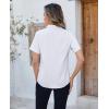 imagesiliteelon Button Down Shirts Women Oxford Shirts Short Sleeve Cotton Wrinkle Free Dress Shirts Work Office BlouseWhite