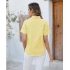 imagesiliteelon Button Down Shirts Women Oxford Shirts Short Sleeve Cotton Wrinkle Free Dress Shirts Work Office BlouseYellow