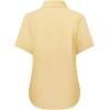 imagesiliteelon Button Down Shirts Women Oxford Shirts Short Sleeve Cotton Wrinkle Free Dress Shirts Work Office BlouseYellow