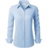 imagesiliteelon Button Down Shirts for Women Long Sleeve Dress Shirts Wrinkle Free Collared Work Office Solid Blouses TopsBaby Blue