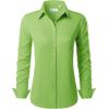 imagesiliteelon Button Down Shirts for Women Long Sleeve Dress Shirts Wrinkle Free Collared Work Office Solid Blouses TopsBaby Green