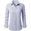 imagesiliteelon Button Down Shirts for Women Long Sleeve Dress Shirts Wrinkle Free Collared Work Office Solid Blouses TopsSilver Gray